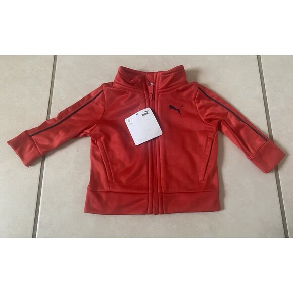 3/$15 SALE -NWT Puma Track Jacket Red and Black Full Zip Infant Boy's Size 0-3 M - Picture 1 of 3